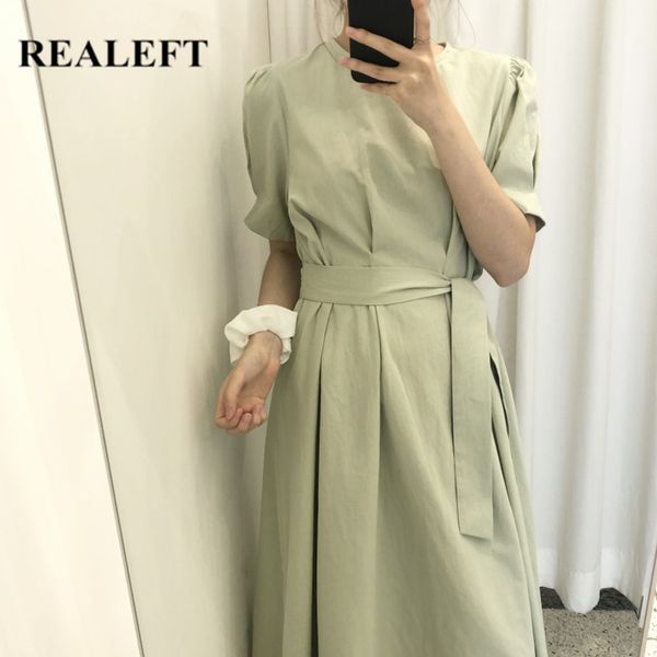 summer elegant women's long dress sashes o-neck solid casual loose female korean style 210428, Black;gray
summer elegant women's long dress sashes o-neck solid casual loose female korean style 210428, Black;gray