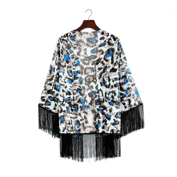 women's swimwear large loose print chiffon cardigan sunscreen coat beach blouse lady 2021 cover up, White;black
women's swimwear large loose print chiffon cardigan sunscreen coat beach blouse lady 2021 cover up, White;black