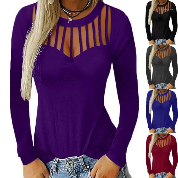 women's t-shirt women loose long sleeve hollow t shirt autumn spring neck casual solid color pullover tee, White
women's t-shirt women loose long sleeve hollow t shirt autumn spring neck casual solid color pullover tee, White