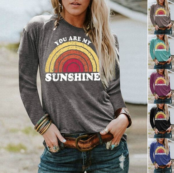 dress women's bottomed sunshine rainbow letter print round neck long sleeve t-shirt, White
dress women's bottomed sunshine rainbow letter print round neck long sleeve t-shirt, White