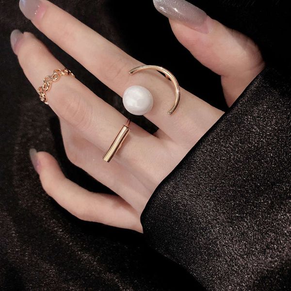 ring female minority light luxury design fashionable personality plain circle pearl decoration index finger jewelry lovers tail, Black
ring female minority light luxury design fashionable personality plain circle pearl decoration index finger jewelry lovers tail, Black