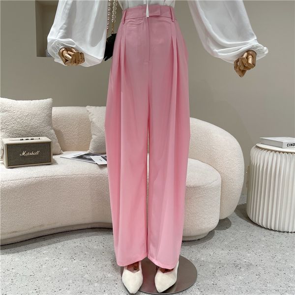 capri nicho female design spring 2021 fashion high thin waist draping slacks straight pants wide leg length of floor, Black;white
capri nicho female design spring 2021 fashion high thin waist draping slacks straight pants wide leg length of floor, Black;white