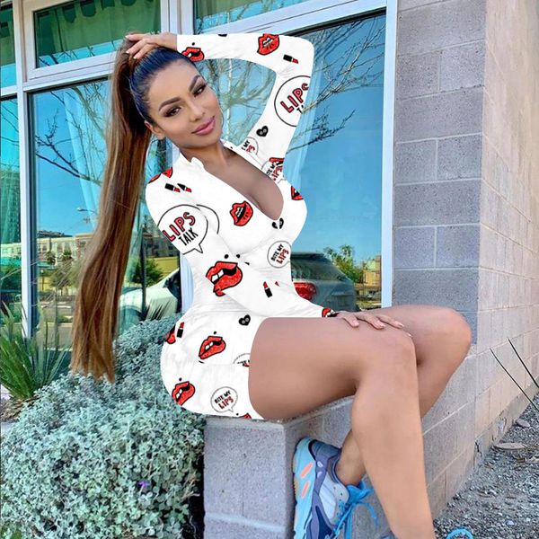 womens lips pattern rompers designer female deep v neck long sleeve casual jumpsuit fashion trend slim folds short jumpsuits, Black;white
womens lips pattern rompers designer female deep v neck long sleeve casual jumpsuit fashion trend slim folds short jumpsuits, Black;white
