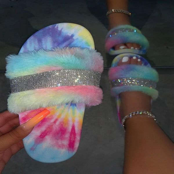 bling women's plush slippers fur slides rhinestones outdoor flat women platform sandals fluffy casual shoes furry, Black
bling women's plush slippers fur slides rhinestones outdoor flat women platform sandals fluffy casual shoes furry, Black