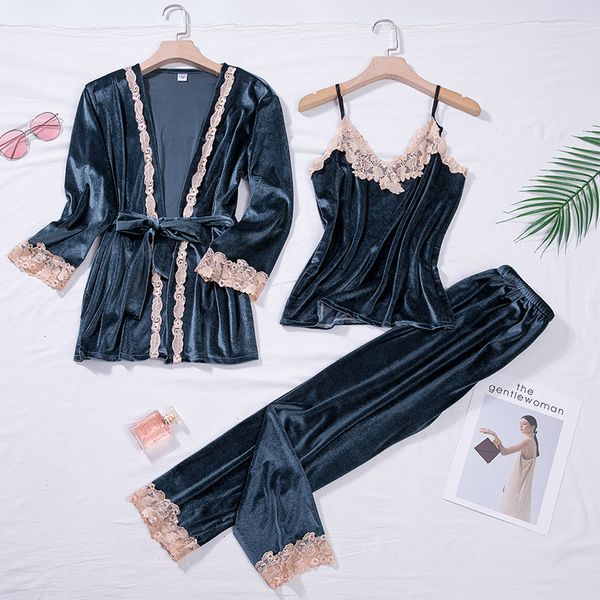 green velour pajama suit women 2pcs robe nightgown set sleepwear lady winter velvet warm lace folwer kimono bathrobe gown -xl, Black;red
green velour pajama suit women 2pcs robe nightgown set sleepwear lady winter velvet warm lace folwer kimono bathrobe gown -xl, Black;red