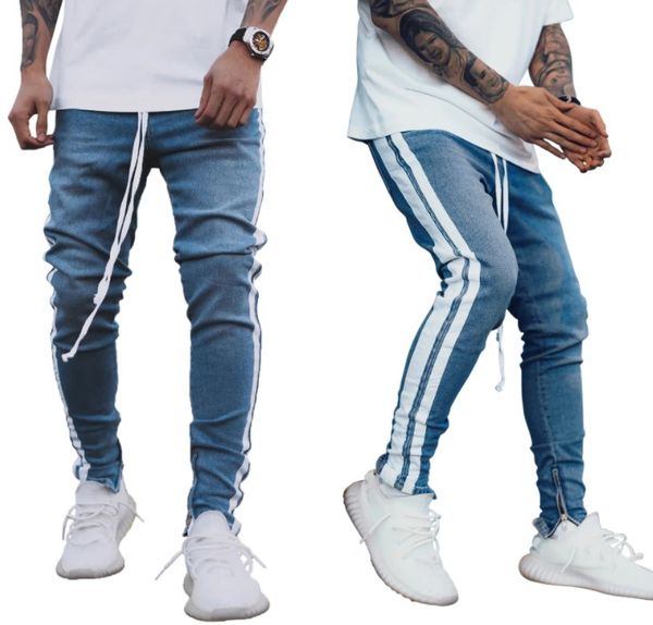high street craft men's jeans men casual slim fit denim trousers point bleaching straight stretch pants wieh strip, Blue
high street craft men's jeans men casual slim fit denim trousers point bleaching straight stretch pants wieh strip, Blue