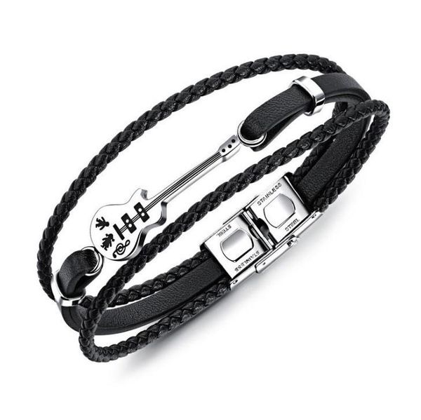 charm bracelets fashion trend classic unique stainless steel guitar bracelet men logo leather men's sports casual, Golden;silver
charm bracelets fashion trend classic unique stainless steel guitar bracelet men logo leather men's sports casual, Golden;silver