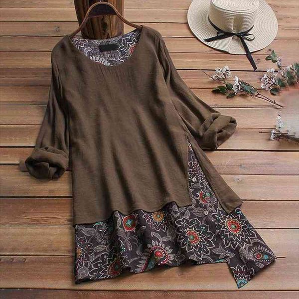 plus size womens tunic vintage blouse patchwork long sleeve irregular floral print tunics women summer ladies blouses, White
plus size womens tunic vintage blouse patchwork long sleeve irregular floral print tunics women summer ladies blouses, White