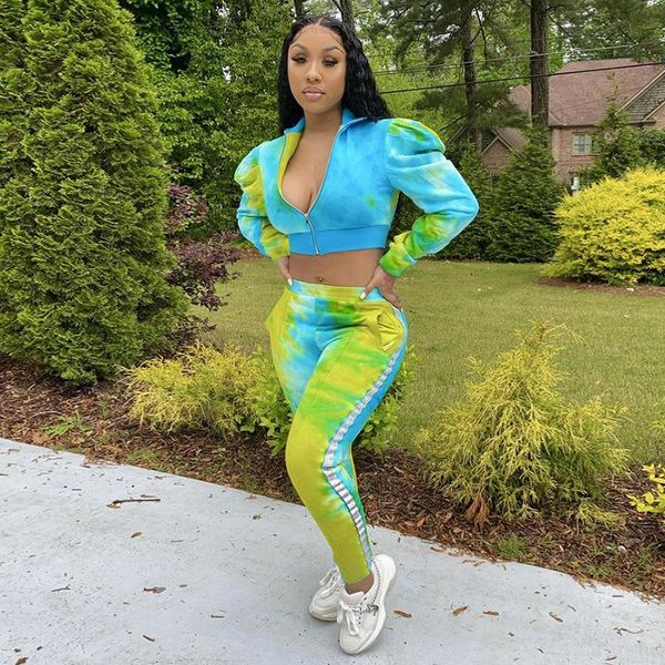 fashion tie dye print puff sleeve crop high waist pencil leggings sweatpants suit two piece set tracksuit outfit dress, White
fashion tie dye print puff sleeve crop high waist pencil leggings sweatpants suit two piece set tracksuit outfit dress, White