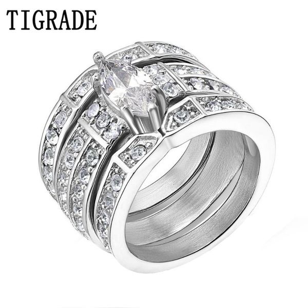 wedding rings tigrade silver color stainless steel marquise cubic zirconia ring set women engagement with matching channel, Slivery;golden
wedding rings tigrade silver color stainless steel marquise cubic zirconia ring set women engagement with matching channel, Slivery;golden
