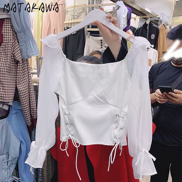 korean fashion clothing blouse women square neck short slim waist shirt ruffles women's blusas lace-up flared sleeve slim 210513, White
korean fashion clothing blouse women square neck short slim waist shirt ruffles women's blusas lace-up flared sleeve slim 210513, White