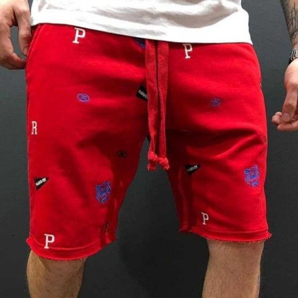 men's summer shorts high street fashion embroidered raw shorts male outdoor running casual simple letter printing sports short pants, White;black
men's summer shorts high street fashion embroidered raw shorts male outdoor running casual simple letter printing sports short pants, White;black
