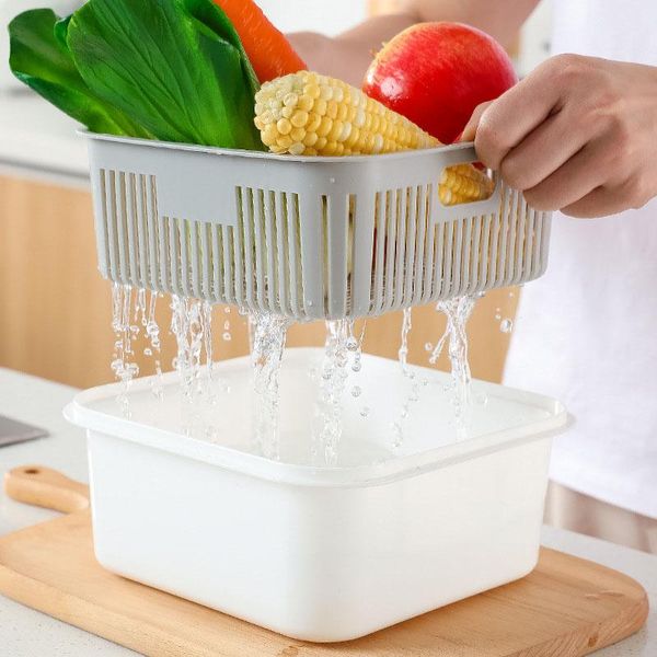 Storage Basket Organizer Kitchen Square Drain Household Products Double Deck Vegetable And Fruit Bottles & Jars
Storage Basket Organizer Kitchen Square Drain Household Products Double Deck Vegetable And Fruit Bottles & Jars