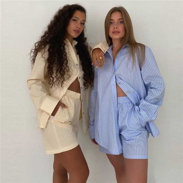 stripe tracksuit women summer 2 piece set button long sleeve shirt loose high waisted shorts suit casual mini jogging women's tracksuit, Gray
stripe tracksuit women summer 2 piece set button long sleeve shirt loose high waisted shorts suit casual mini jogging women's tracksuit, Gray