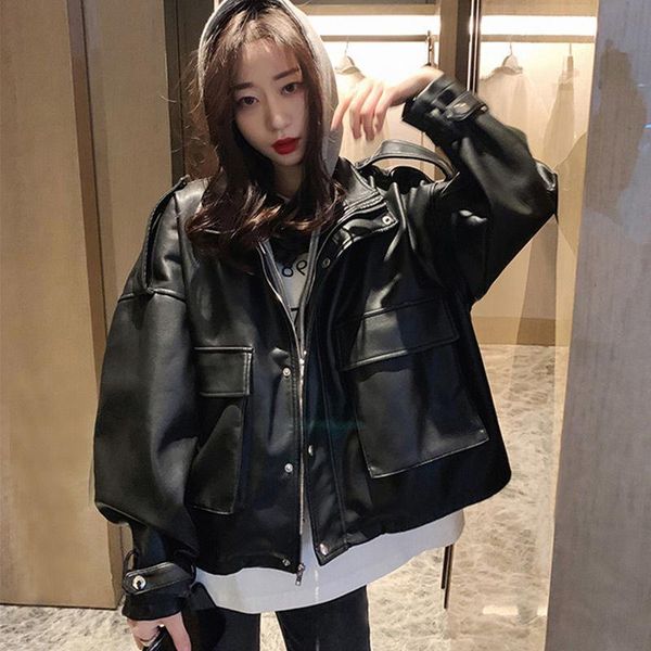 women's leather & faux fake two jacket women 2021 spring and autumn black pu korean motorcycle suit
women's leather & faux fake two jacket women 2021 spring and autumn black pu korean motorcycle suit