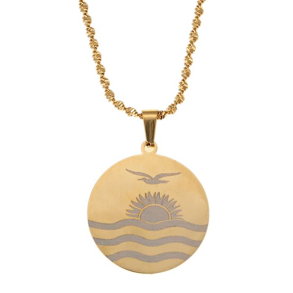 gold plated stainless steel trendy kiribati boboto flag pendant necklace for women round chain jewelry, Silver
gold plated stainless steel trendy kiribati boboto flag pendant necklace for women round chain jewelry, Silver