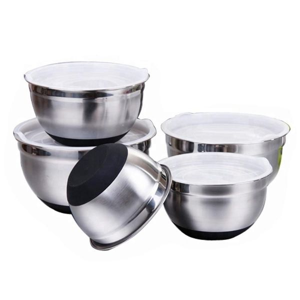 stainless steel salad bowl with lid thick silicone bottom non-slip mixing diy baking tools professional kitchenware bowls
stainless steel salad bowl with lid thick silicone bottom non-slip mixing diy baking tools professional kitchenware bowls