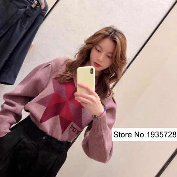 women's sweaters cotton & wool blend geometric patterns letter knitted print round neck sweater - ladies grey/pink puff sleeve pullover, White;black
women's sweaters cotton & wool blend geometric patterns letter knitted print round neck sweater - ladies grey/pink puff sleeve pullover, White;black