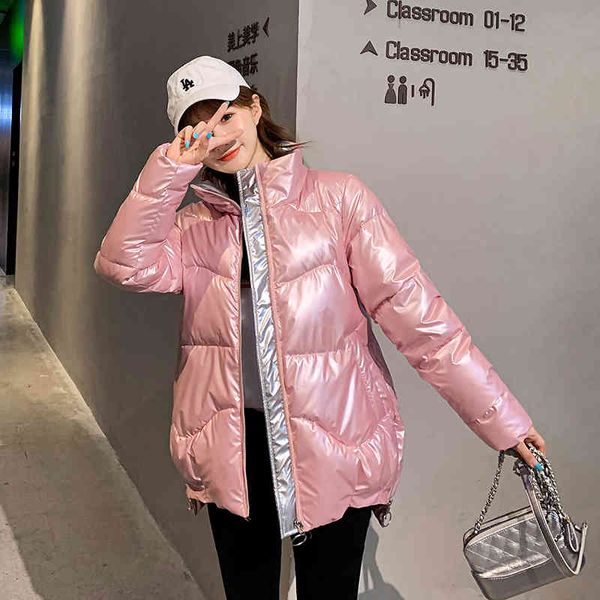winter elegant women bright bread cotton jacket coat casual loose thickness warm parkas snow outwear 210423, Black
winter elegant women bright bread cotton jacket coat casual loose thickness warm parkas snow outwear 210423, Black