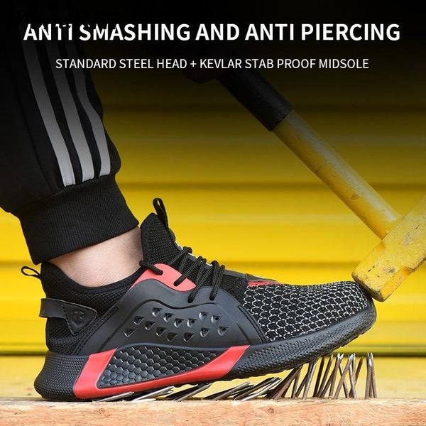 boots steel toe cap men breathable safety shoes sneakers work anti-smashing construction indestructible sneaker, Black
boots steel toe cap men breathable safety shoes sneakers work anti-smashing construction indestructible sneaker, Black