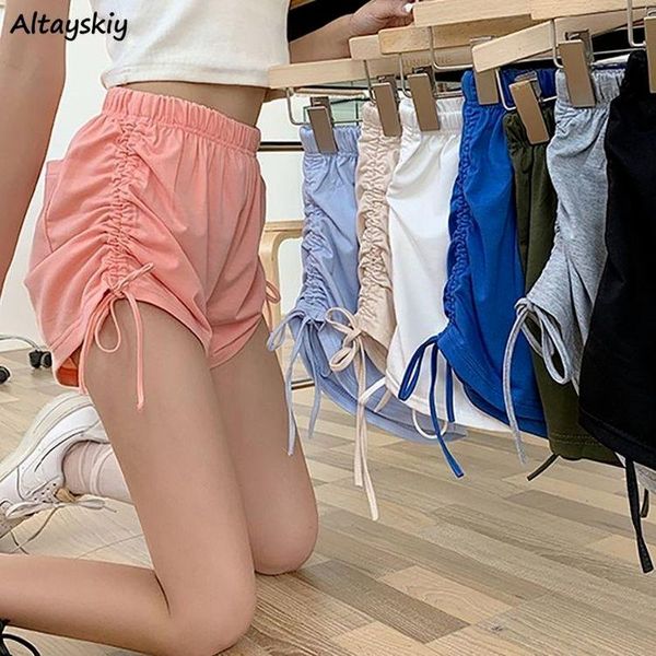 women's shorts summer solid women shirring high waist sweet girl slim korean style simple casual streetwear student ins outwear, White;black
women's shorts summer solid women shirring high waist sweet girl slim korean style simple casual streetwear student ins outwear, White;black