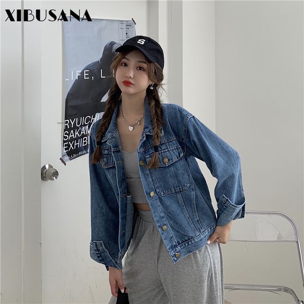 jeans jacket for women autumn winter solid vintage turn-down collar single breasted loose short denim coat female 210423, Black;brown
jeans jacket for women autumn winter solid vintage turn-down collar single breasted loose short denim coat female 210423, Black;brown