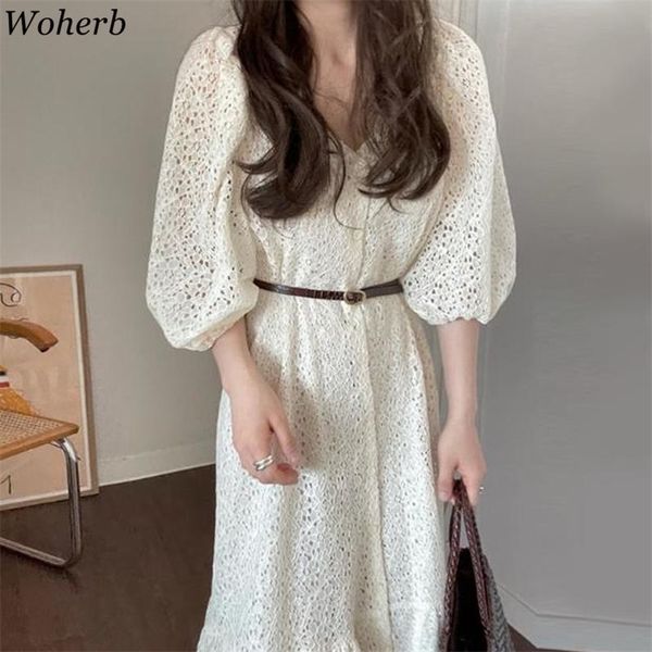 chic korean lace dress women long dresses summer puff sleeve v-neck sashes robe elegant vintage ladies vestidos 210519, Black;gray
chic korean lace dress women long dresses summer puff sleeve v-neck sashes robe elegant vintage ladies vestidos 210519, Black;gray