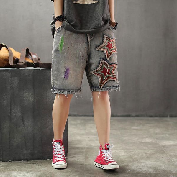 capris female summer hare casual elastic waistband at knee height denim five-pointed star pants embroidered vintage jeans d104, Black;white
capris female summer hare casual elastic waistband at knee height denim five-pointed star pants embroidered vintage jeans d104, Black;white