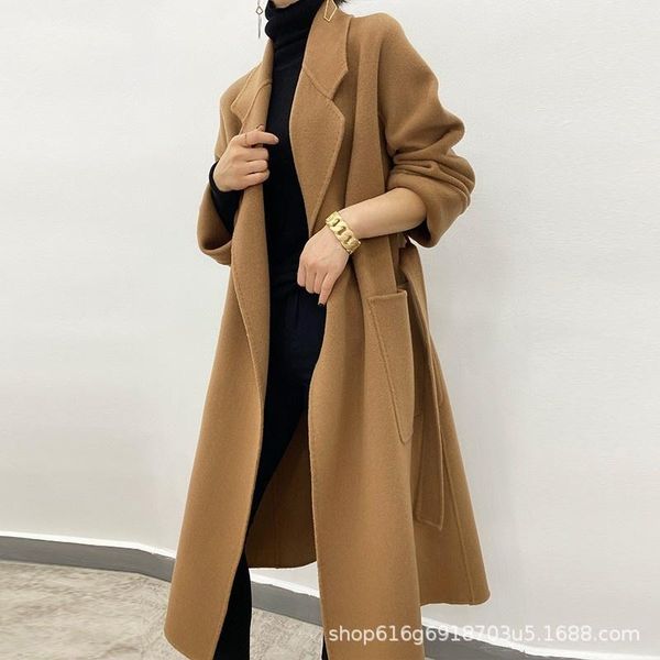 women's wool & blends off season double-sided cashmere tweed coat medium and long 2021 high-end camel large autumn winter solid, Black
women's wool & blends off season double-sided cashmere tweed coat medium and long 2021 high-end camel large autumn winter solid, Black