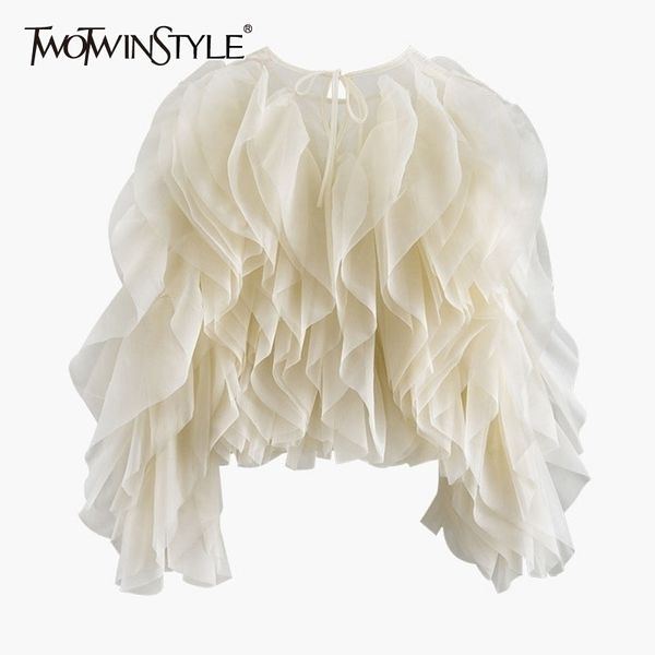 twotwinstyle elegant patchwork ruffles chiffon blouses women o neck lantern long sleeve loose shirt female clothing fashion tide 210410, White
twotwinstyle elegant patchwork ruffles chiffon blouses women o neck lantern long sleeve loose shirt female clothing fashion tide 210410, White