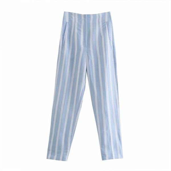 women's pants & capris diyig woman 2021 summer clothing korean style casual high waist blue striped linen za, Black;white
women's pants & capris diyig woman 2021 summer clothing korean style casual high waist blue striped linen za, Black;white