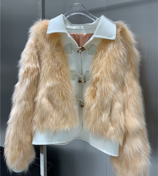 women's trench coats genuine fox fur coat 100% real short jacket with double-faced woolen collar ladies outwear 4i2g, Tan;black
women's trench coats genuine fox fur coat 100% real short jacket with double-faced woolen collar ladies outwear 4i2g, Tan;black
