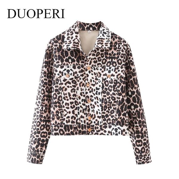 women's jackets duoperi 2021 women leopard fashion single breasted cropped jacket long sleeve lapel neck vintage female outerwear chic, Black;brown 
women's jackets duoperi 2021 women leopard fashion single breasted cropped jacket long sleeve lapel neck vintage female outerwear chic, Black;brown