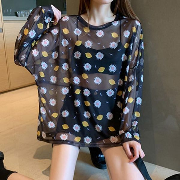 women's t-shirt little daisy long-sleeved summer casual thin loose sunscreen shirt all-match mesh o-neck bottoming, White
women's t-shirt little daisy long-sleeved summer casual thin loose sunscreen shirt all-match mesh o-neck bottoming, White
