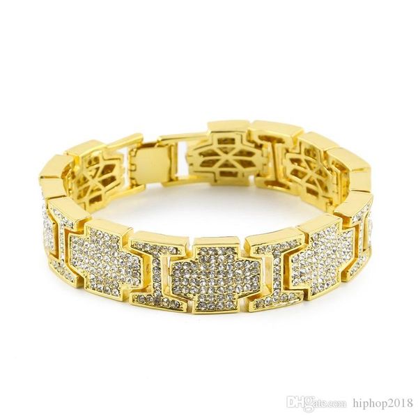mens hip hop gold link bracelets jewelry silver fashion simulation diamond crystal iced out bracelet, Black
mens hip hop gold link bracelets jewelry silver fashion simulation diamond crystal iced out bracelet, Black