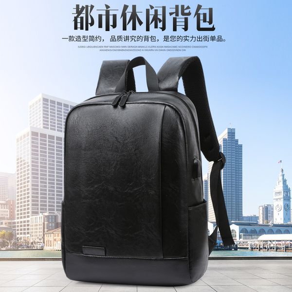 fashion simple pu backpack casual men's shoulder bag 2021 summer external rechargeable backpack
fashion simple pu backpack casual men's shoulder bag 2021 summer external rechargeable backpack