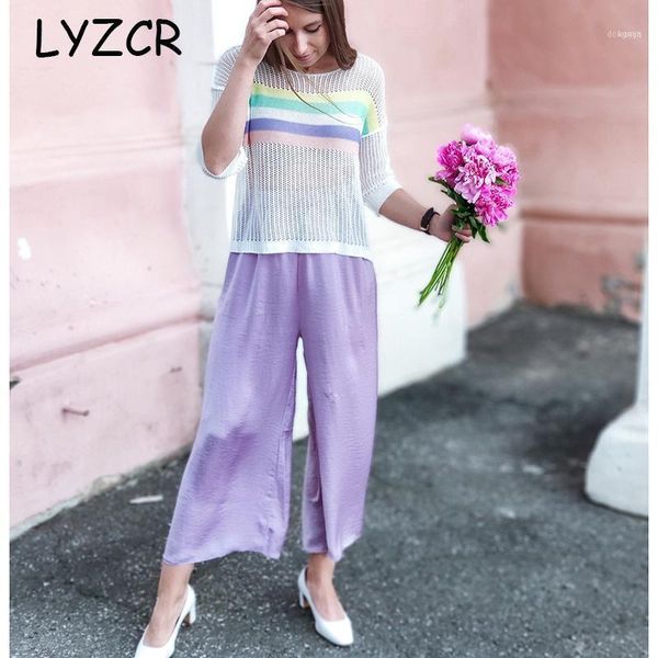 lyzcr summer loose silk women pants wide leg high waist stain for ankle female elastic trousers1, Black;white
lyzcr summer loose silk women pants wide leg high waist stain for ankle female elastic trousers1, Black;white