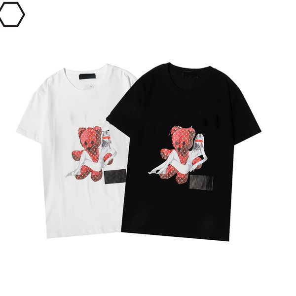 pp 21 early spring t shirt 3d high-definition direct-injection bear series with a small chapter at the back, White;black
pp 21 early spring t shirt 3d high-definition direct-injection bear series with a small chapter at the back, White;black