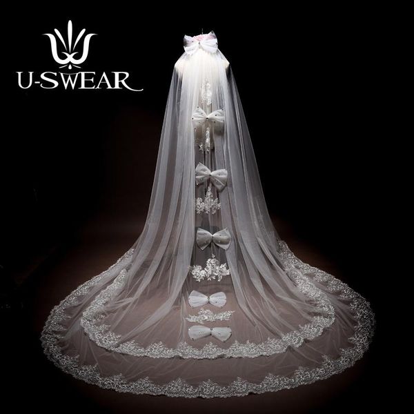 bridal veils u-swear 2021 arrival two-layer lace edge women wedding veil flora bow soft cathedral for dress, Black
bridal veils u-swear 2021 arrival two-layer lace edge women wedding veil flora bow soft cathedral for dress, Black