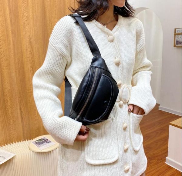 fashion solid chest fanny bag women street waist bags female belt crossbody packs ladies shoulder