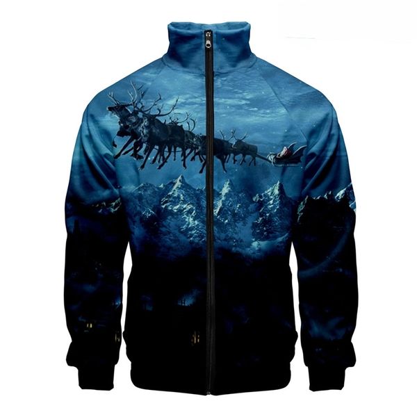 fashion style 3d color printing men's and women's stand collar zipper sweater, Black
fashion style 3d color printing men's and women's stand collar zipper sweater, Black