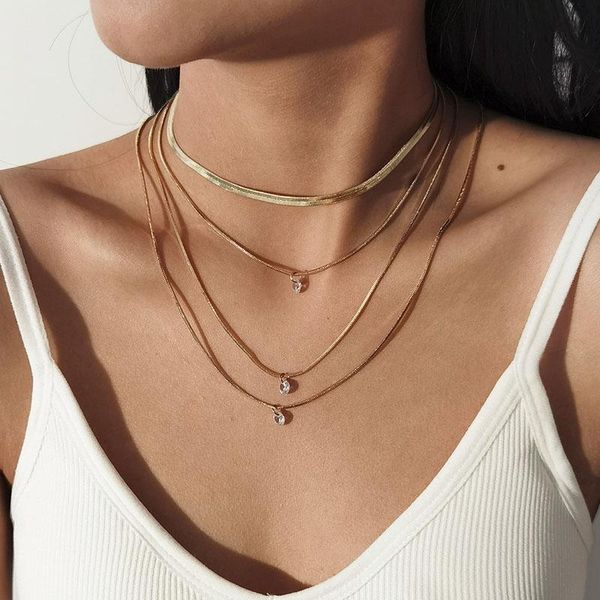 trendy multilayer chains crystal charm pendant necklace for women vintage temperament geometric clavicle necklaces jewelry, Silver
trendy multilayer chains crystal charm pendant necklace for women vintage temperament geometric clavicle necklaces jewelry, Silver