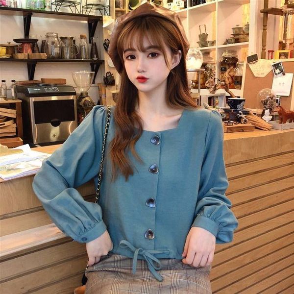 women's blouses & shirts 2021 fashion spring autumn woman o-neck solid button bow lace up long sleeve pullover street wear a47, White
women's blouses & shirts 2021 fashion spring autumn woman o-neck solid button bow lace up long sleeve pullover street wear a47, White