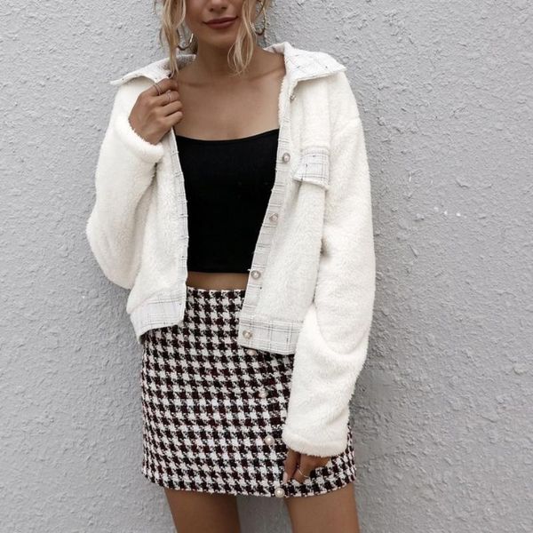 women's wool & blends long-sleeved single-breasted slim temperament blouse 2021 autumn and winter button lapel pocket woolen jacket, Black
women's wool & blends long-sleeved single-breasted slim temperament blouse 2021 autumn and winter button lapel pocket woolen jacket, Black