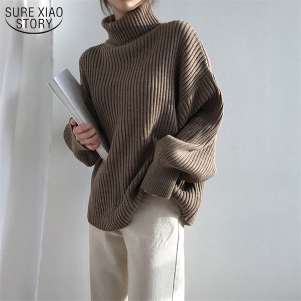 women's turtleneck mid-length autumn thick solid knitwear korean style loose long sleeve pullover sweater 10327 210508, White;black
women's turtleneck mid-length autumn thick solid knitwear korean style loose long sleeve pullover sweater 10327 210508, White;black
