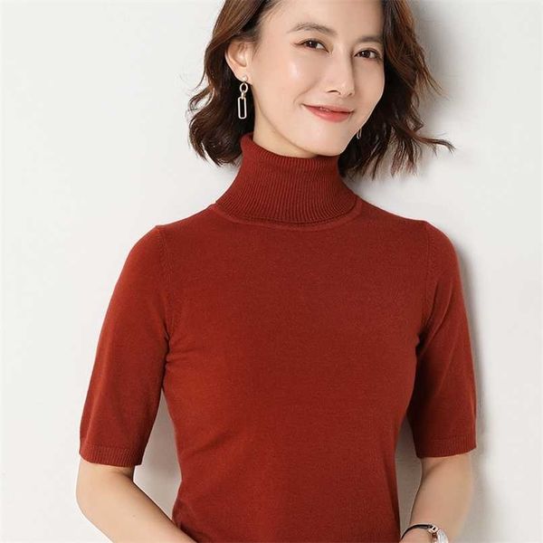 spring summer short sleeve cashmere sweater women's loose turtleneck knit bottoming shirt female pullover 211103, White;black
spring summer short sleeve cashmere sweater women's loose turtleneck knit bottoming shirt female pullover 211103, White;black