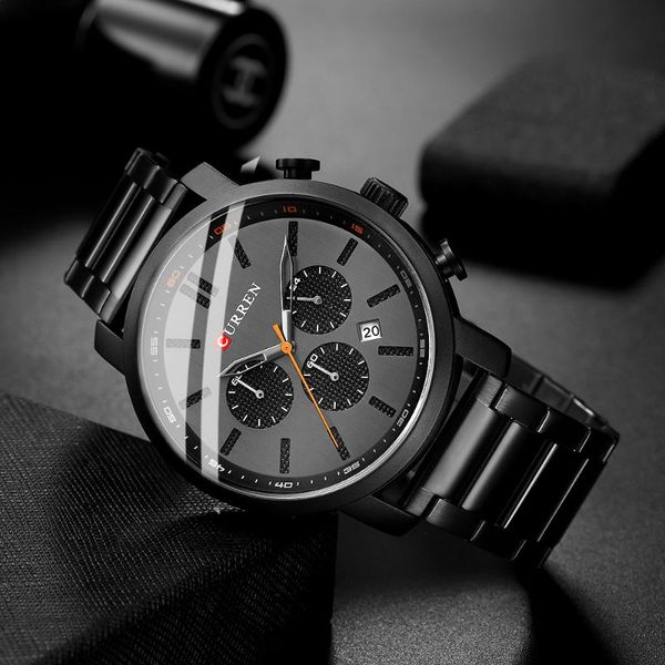 wristwatches curren fashion casual quartz watches man sport with chronograph stainless steel band black male clock, Slivery;brown
wristwatches curren fashion casual quartz watches man sport with chronograph stainless steel band black male clock, Slivery;brown