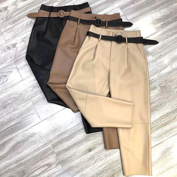 female high waist pants genuine sheepskin leather for women 2021 ankle-length pant women's trousers ropa de mujer zjt2198 & capris, Black;white
female high waist pants genuine sheepskin leather for women 2021 ankle-length pant women's trousers ropa de mujer zjt2198 & capris, Black;white