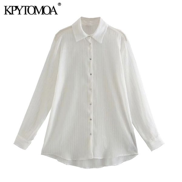 women fashion semi-sheer metallic thread striped blouses long sleeve button-up female shirts chic 210420, White
women fashion semi-sheer metallic thread striped blouses long sleeve button-up female shirts chic 210420, White