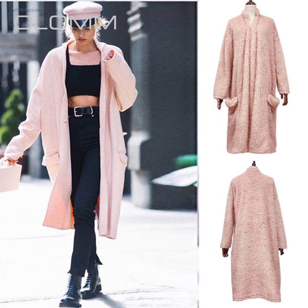 women's wool & blends super fire style long coat fashion elegant temperament casual pink cashmere warm faux fur x-long k4hk, Black
women's wool & blends super fire style long coat fashion elegant temperament casual pink cashmere warm faux fur x-long k4hk, Black